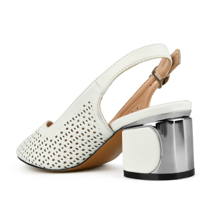 γυναικεία σανδάλια οικολογικό δέρμα λευκά 3
