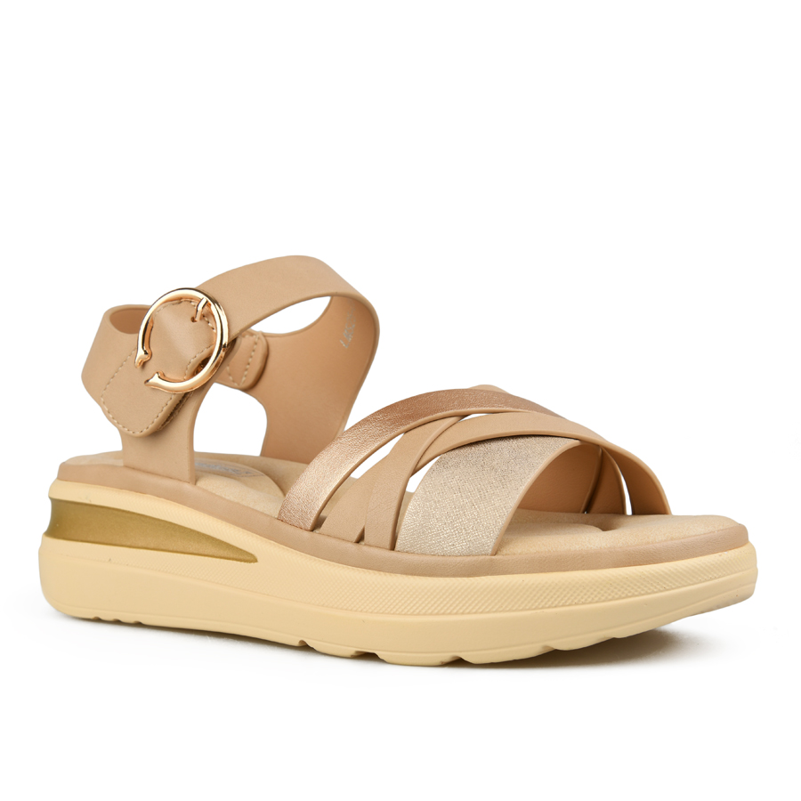 дамски сандали еко кожа светло бежови 2