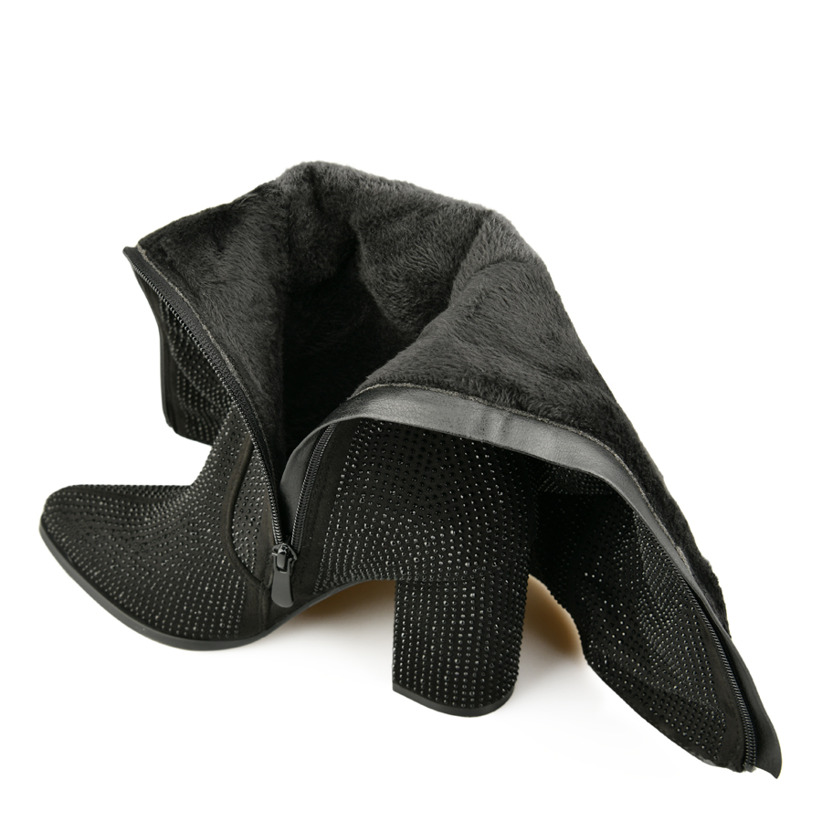 cizme damă textil negru 4