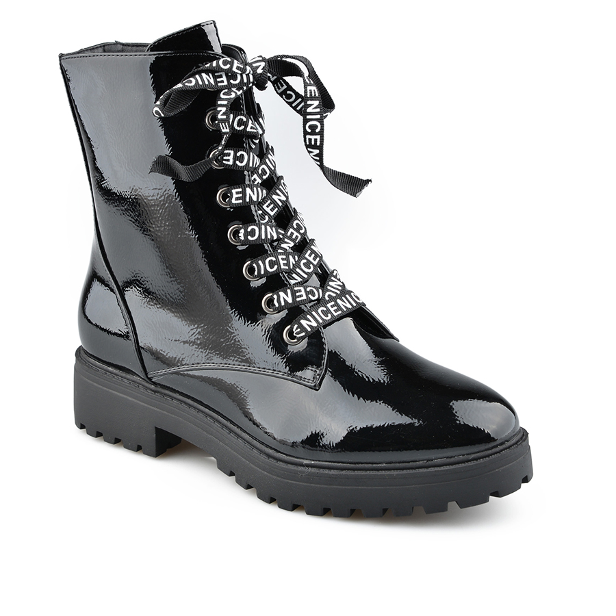 botine damă piele ecologică negru 3