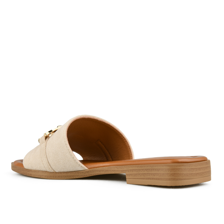 дамски чехли текстил бежови 3