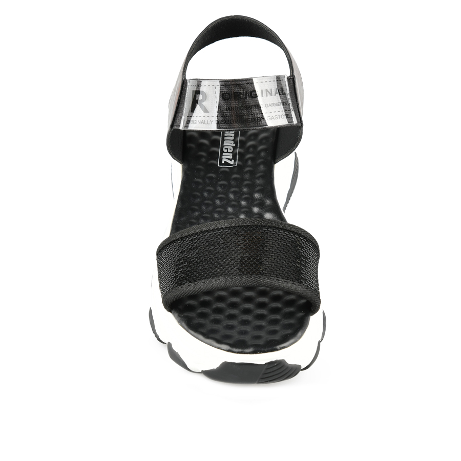 дамски сандали еко кожа/текстил черни 1