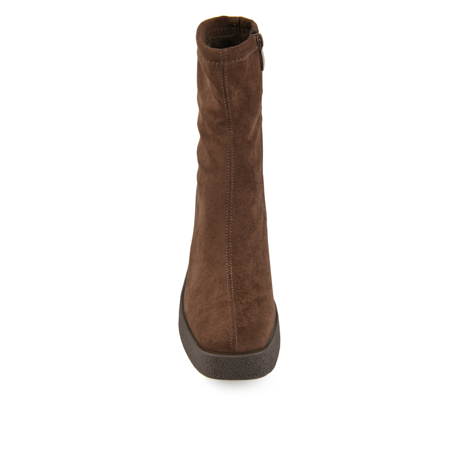 botine damă textil maro 2