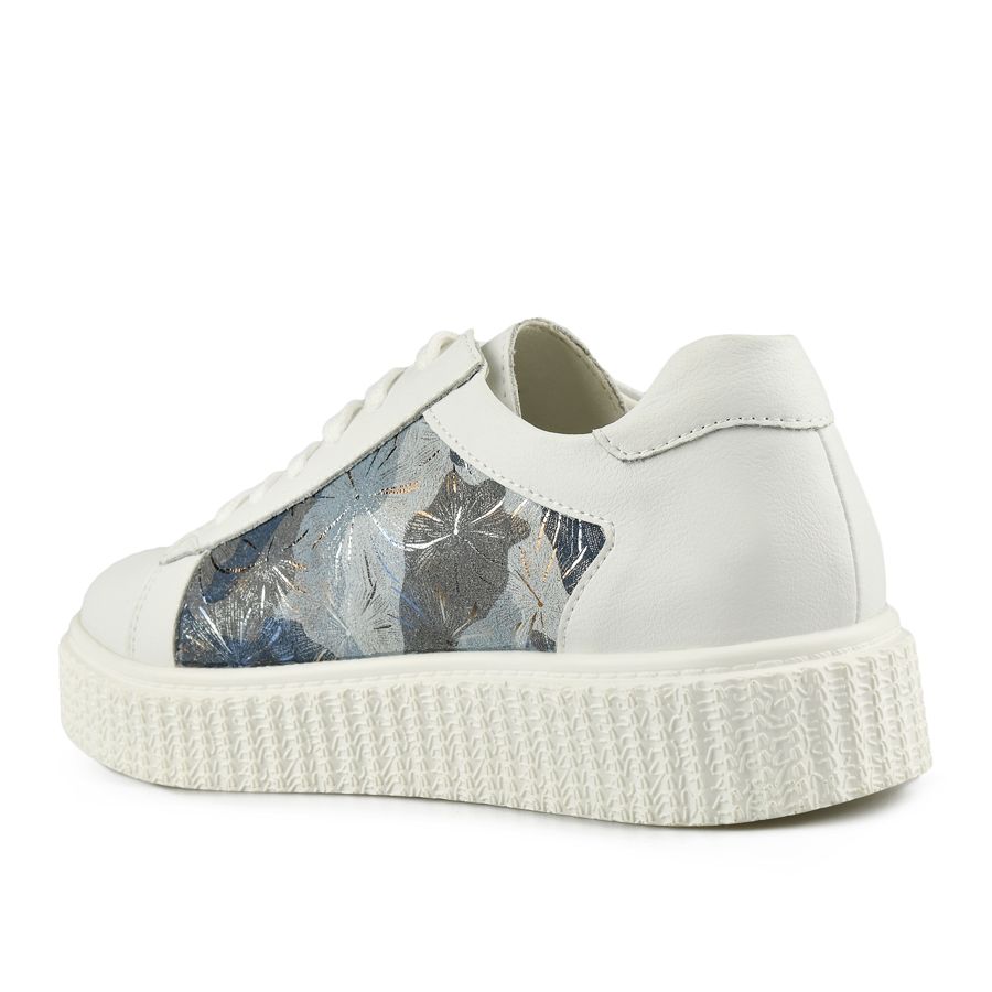 γυναικεία παπούτσια φυσικό δέρμα λευκό/μαύρες 2