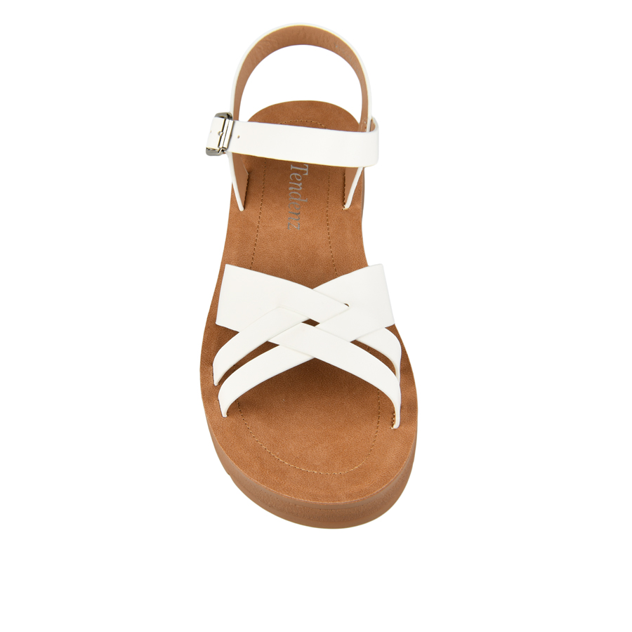 γυναικεία σανδάλια οικολογικό δέρμα λευκά 1