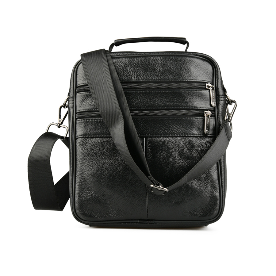 ανδρική τσάντα φυσικό δέρμα μαύρη 1