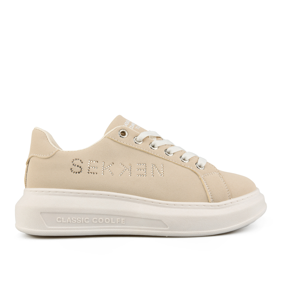 дамски кецове еко кожа бежови 0