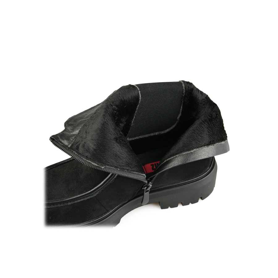 γυναικεία μποτάκια ύφασμα/οικολογικό δέρμα μαύρο 5