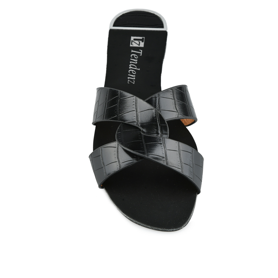 дамски чехли еко кожа черни 2