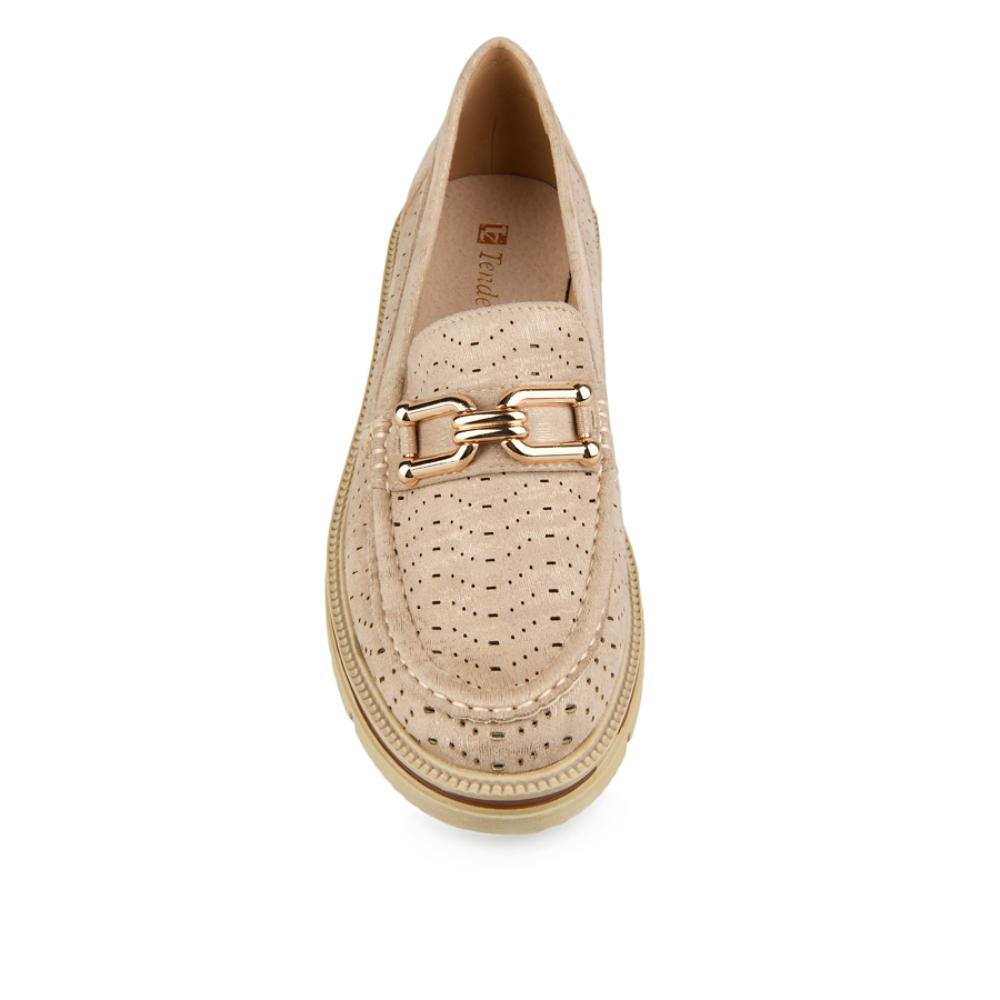 γυναικεία παπούτσια ύφασμα μπεζ 1