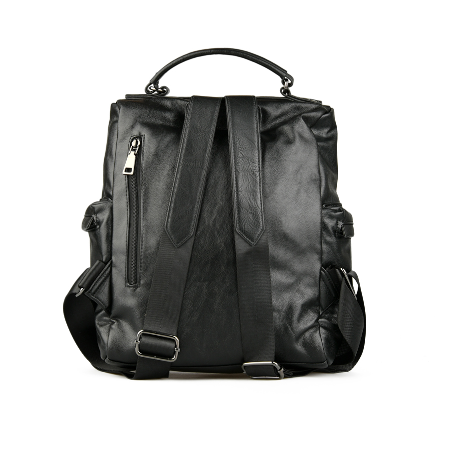 дамска раница естествена кожа/еко кожа черна 1