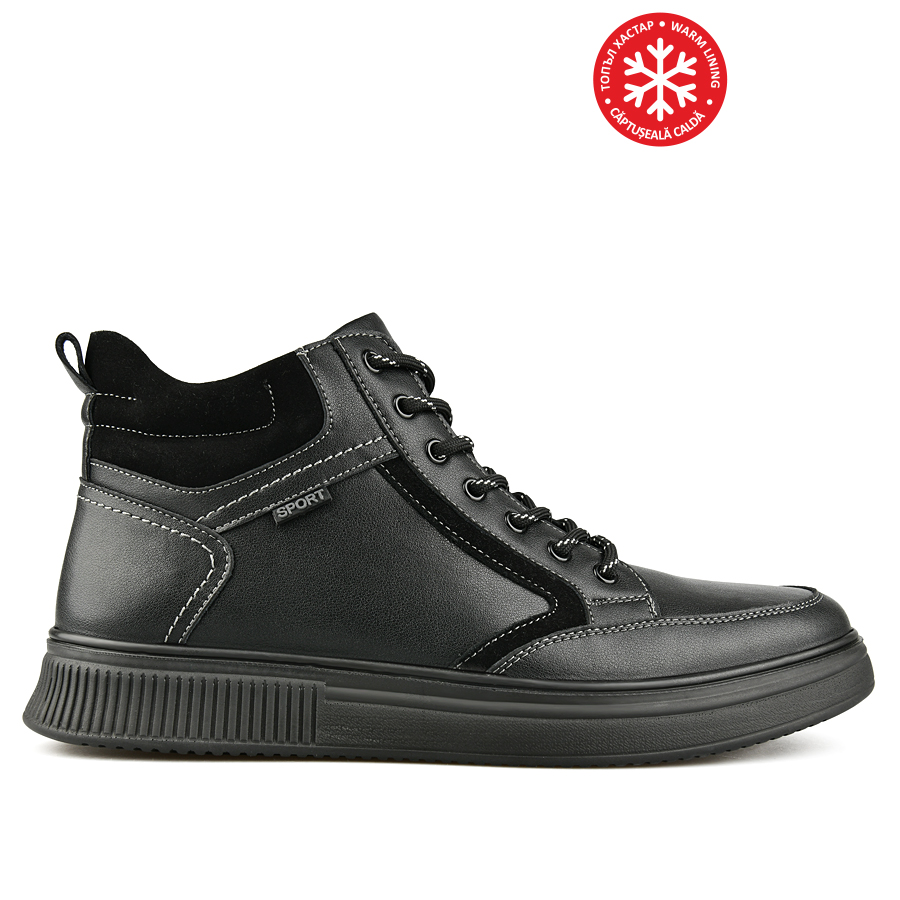 botine bărbați piele naturală negru 0