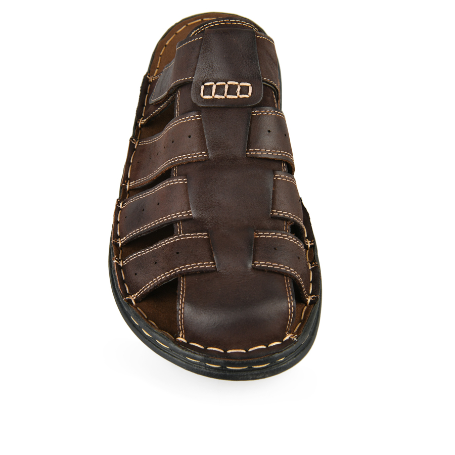 ανδρικά παντόφλες φυσικό δέρμα καφέ 2