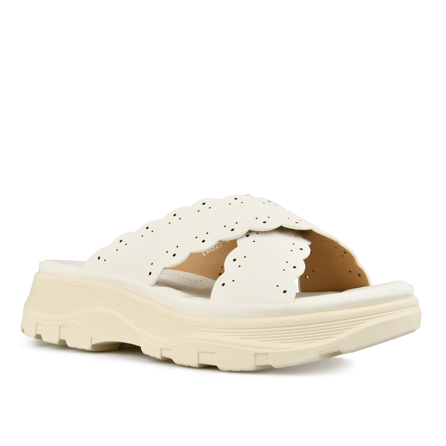 γυναικεία παντόφλες οικολογικό δέρμα λευκά 2