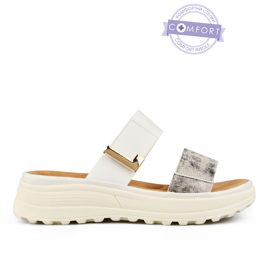 γυναικεία παντόφλες οικολογικό δέρμα λευκά 0