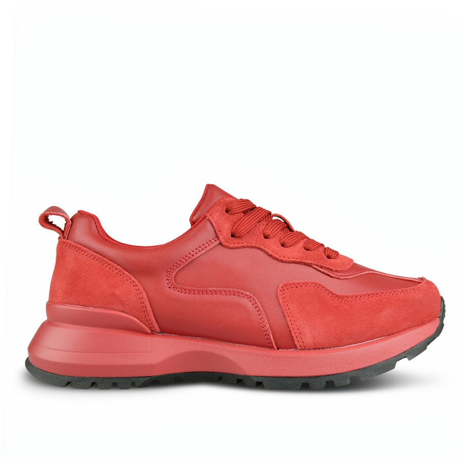 дамски маратонки естествена кожа червени 0