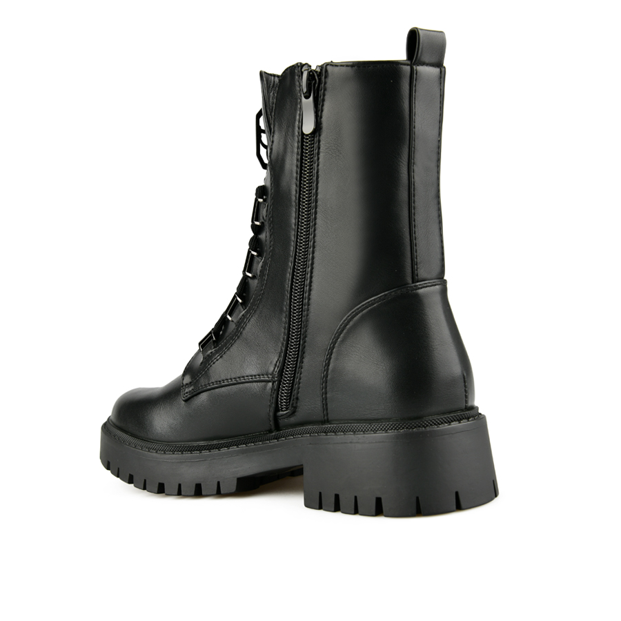 botine damă piele ecologică/textil negru 3