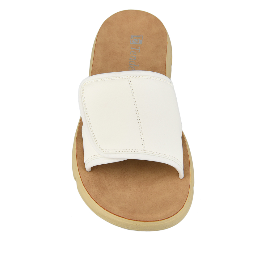 γυναικεία παντόφλες οικολογικό δέρμα λευκά 1