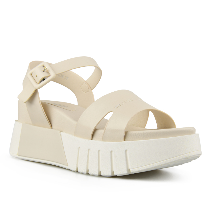 γυναικεία σανδάλια οικολογικό δέρμα ανοιχτό μπεζ 2