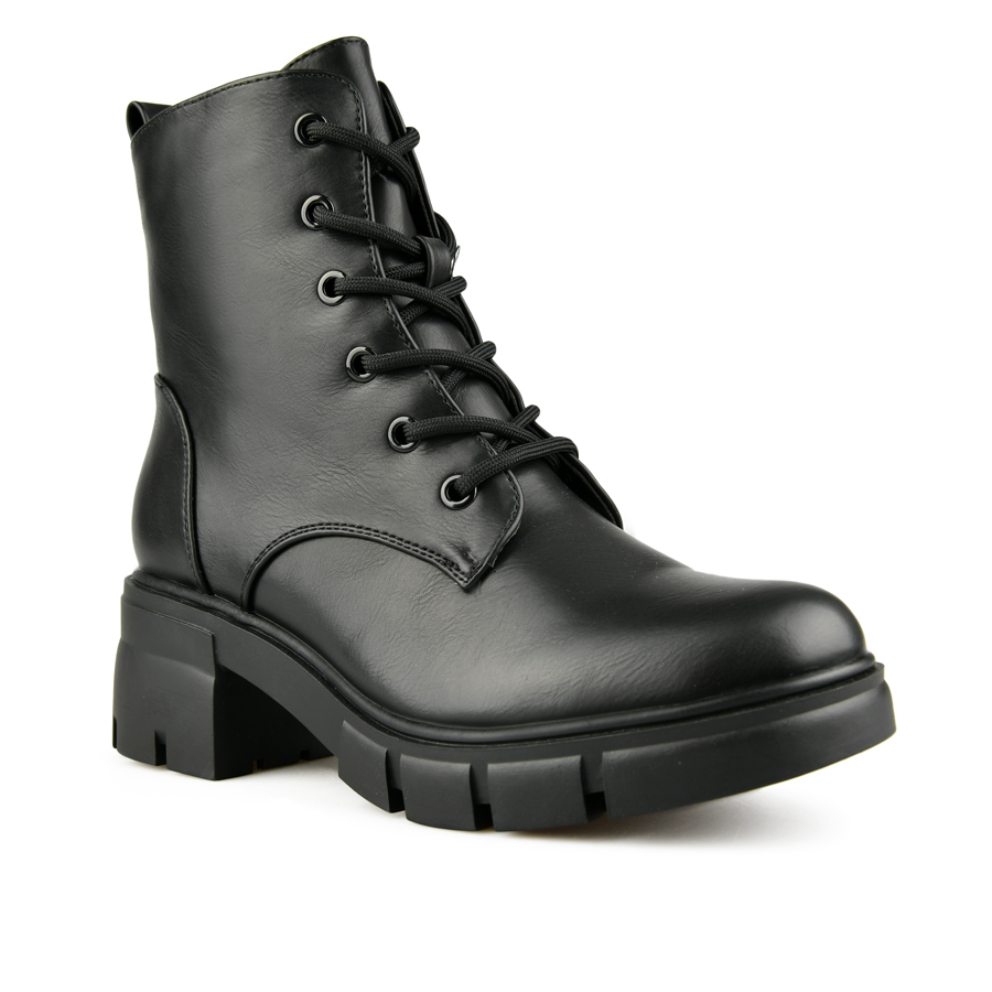 botine damă piele ecologică negru 1