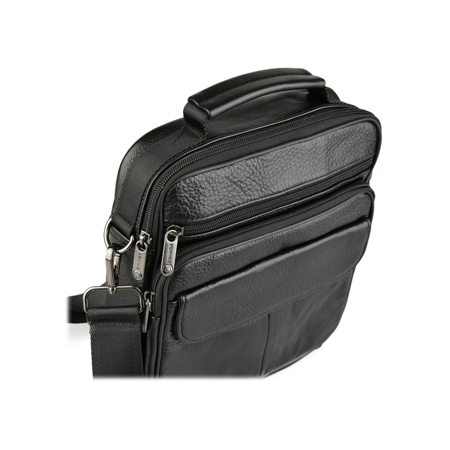 ανδρική τσάντα φυσικό δέρμα μαύρη 2