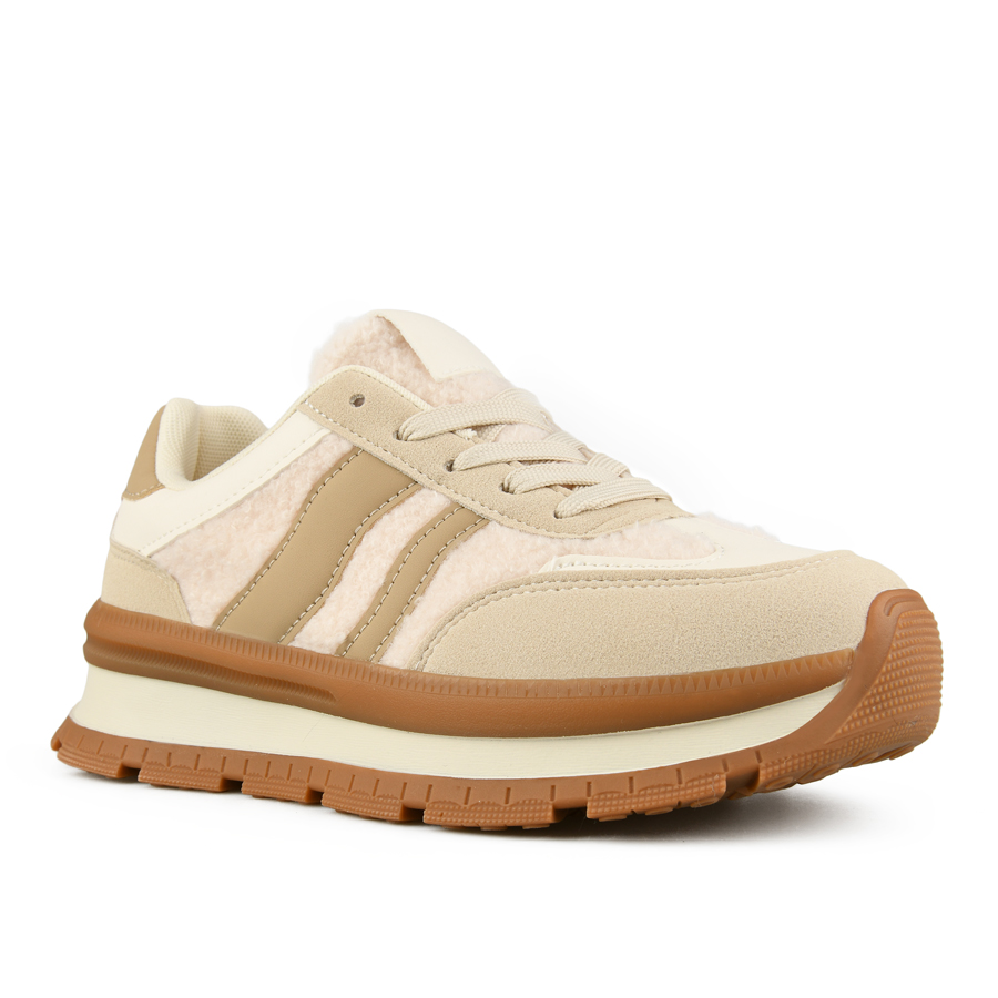adidași damă piele ecologică/textil bej 1
