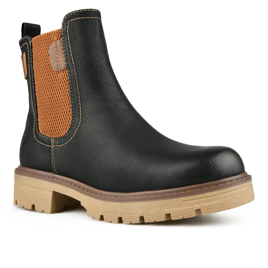 γυναικεία μποτάκια οικολογικό δέρμα μαύρο 1