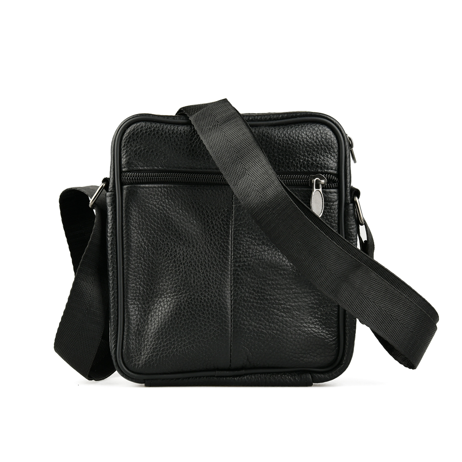 мъжка чанта естествена кожа черна 1