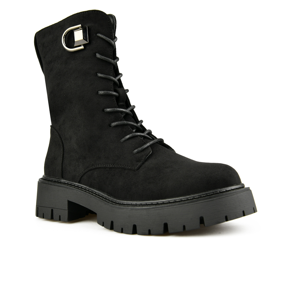 γυναικεία μποτάκια ύφασμα μαύρο 1