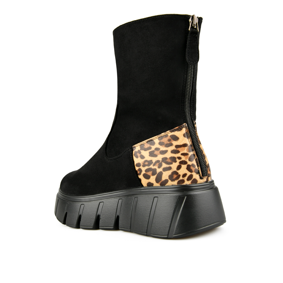 дамски боти текстил/еко кожа черни 3