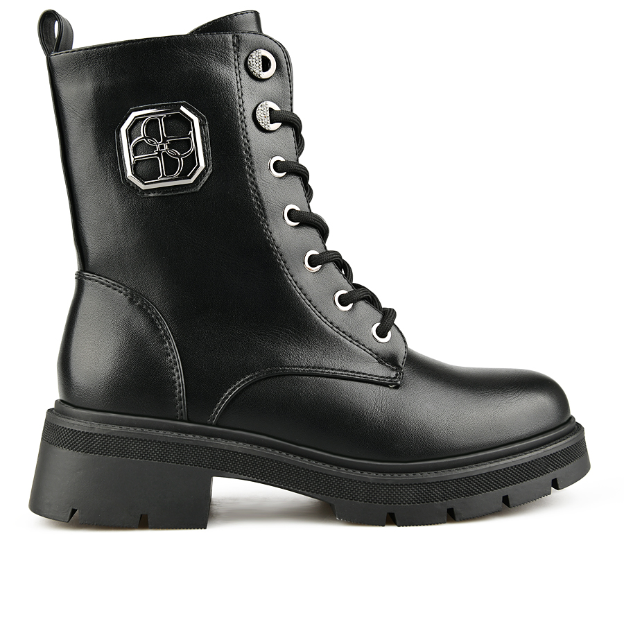 botine damă piele ecologică negru 0