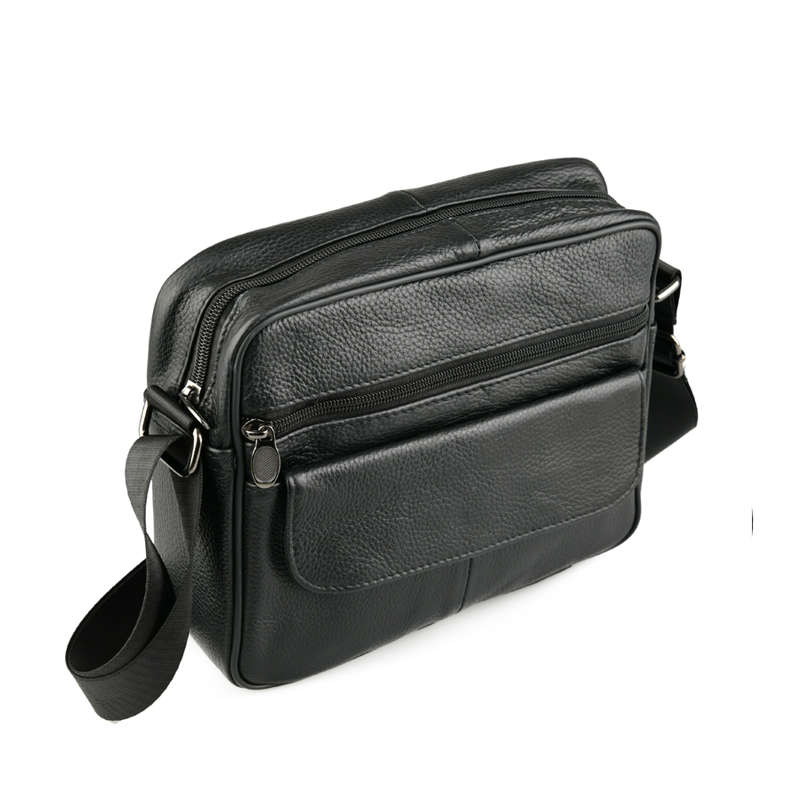 geantă bărbați piele naturală negru 2