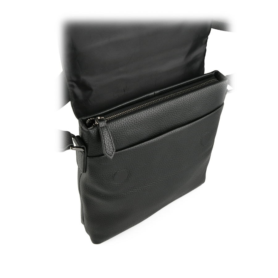 ανδρική τσάντα φυσικό δέρμα μαύρη 2