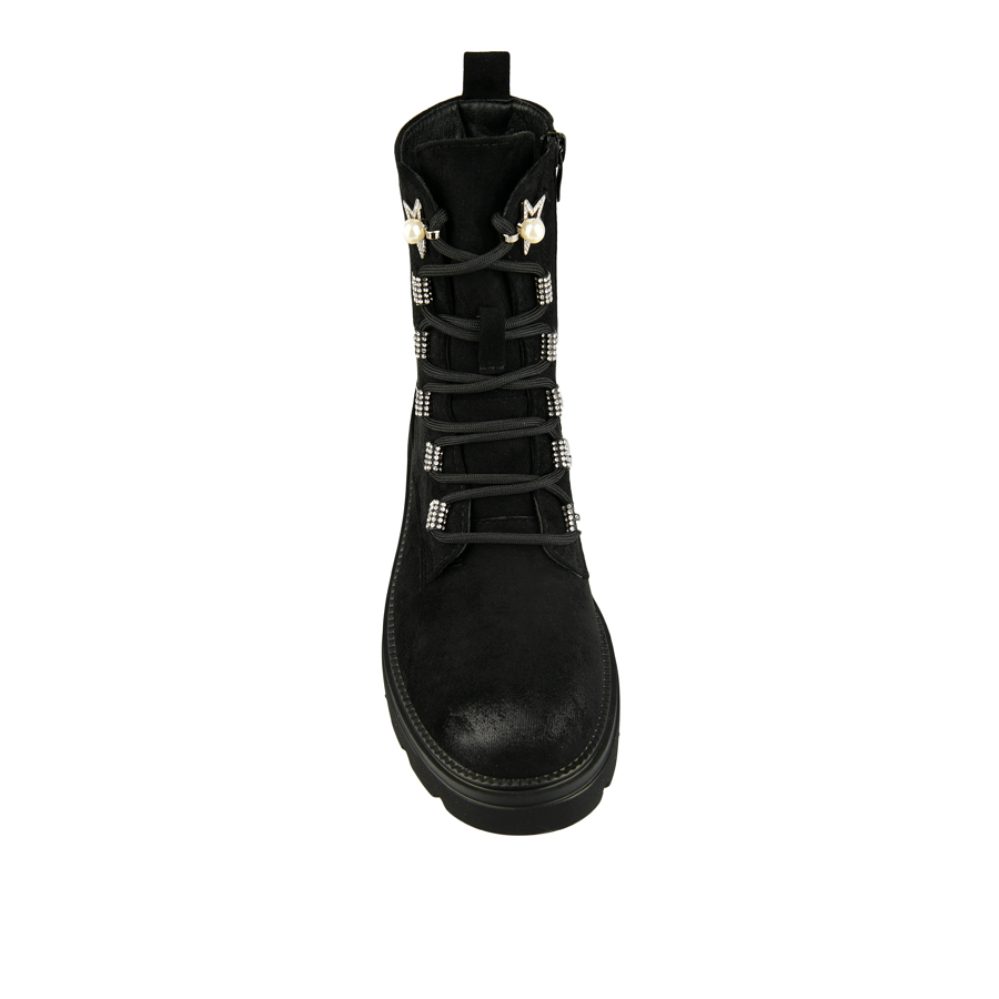 botine damă textil negru 2