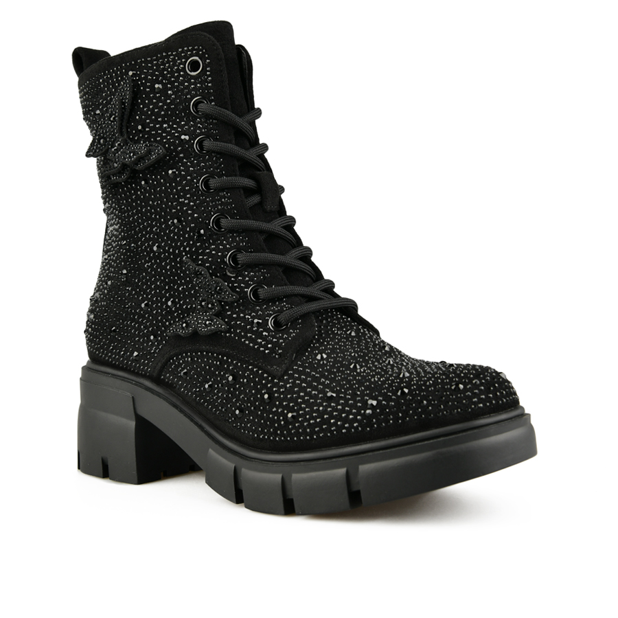 botine damă textil negru 1