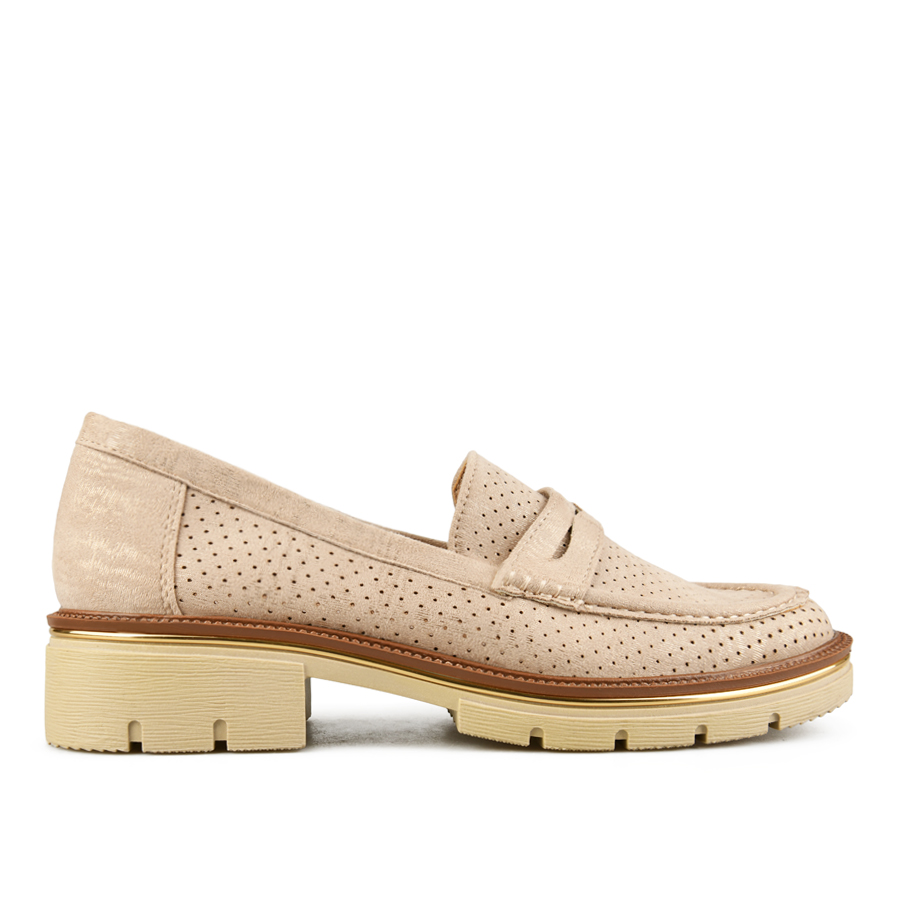 γυναικεία παπούτσια ύφασμα μπεζ 0