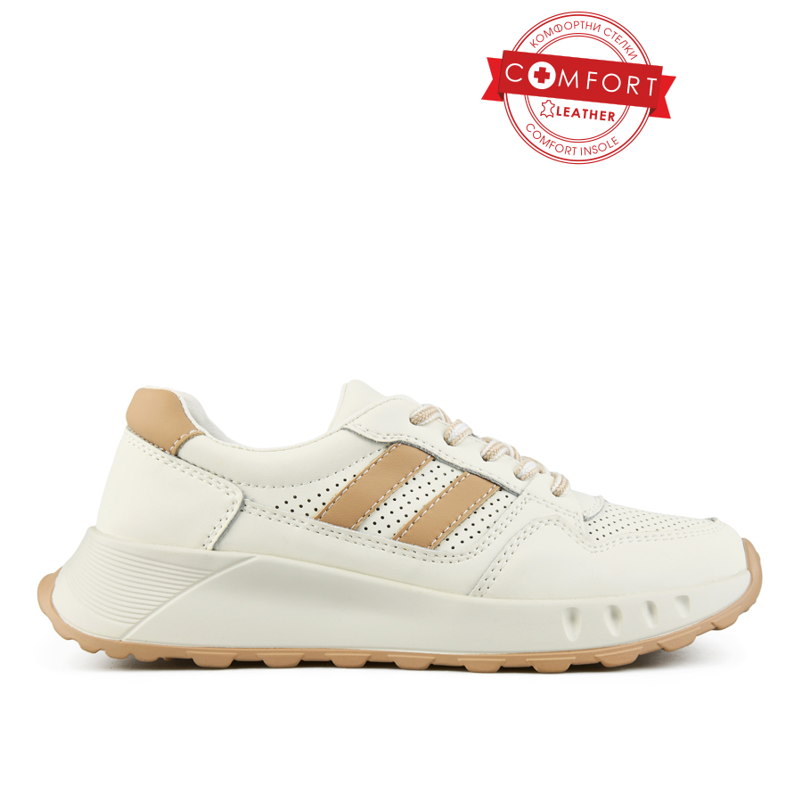 дамски обувки естествена кожа бежово/кафяви 0