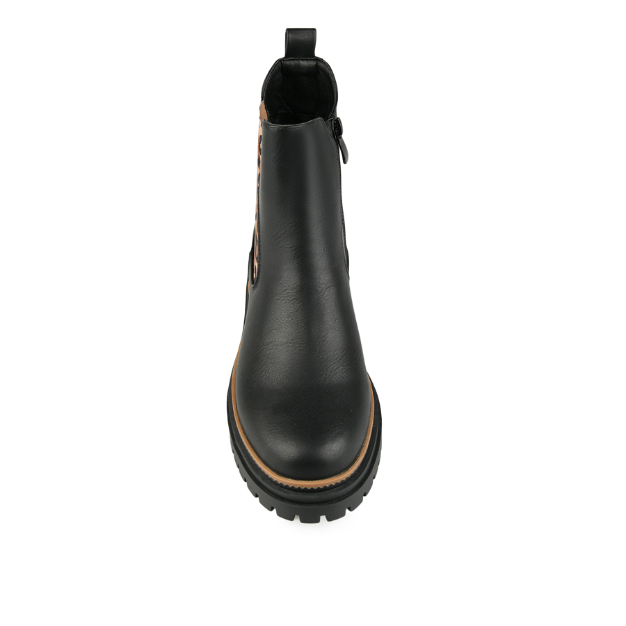 botine damă piele ecologică/textil negru 2