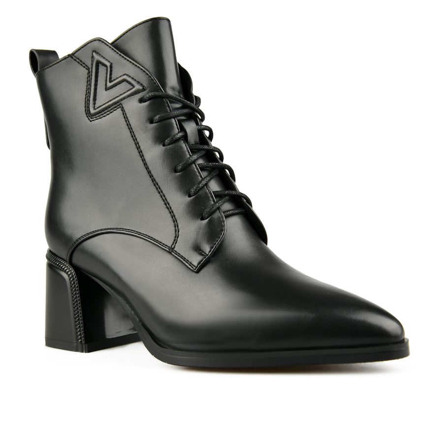 botine damă piele ecologică negru 1