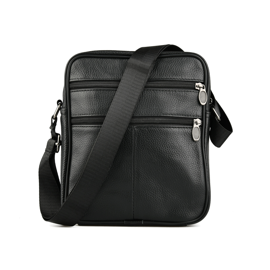 мъжка чанта естествена кожа черна 1