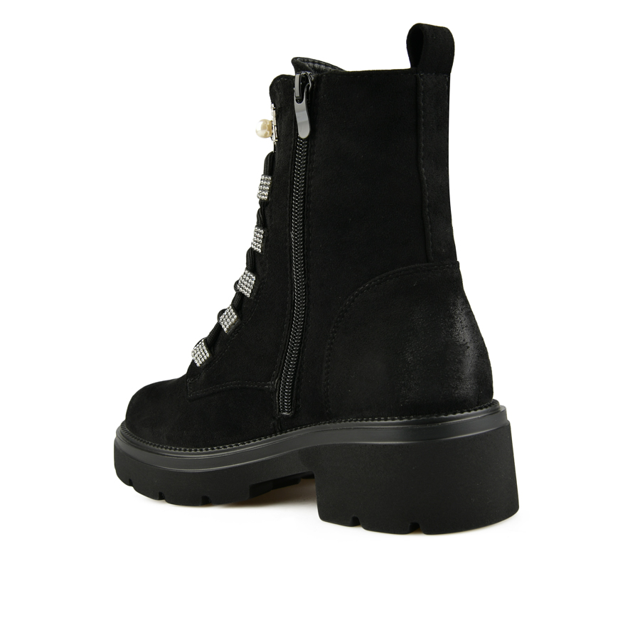 botine damă textil negru 3