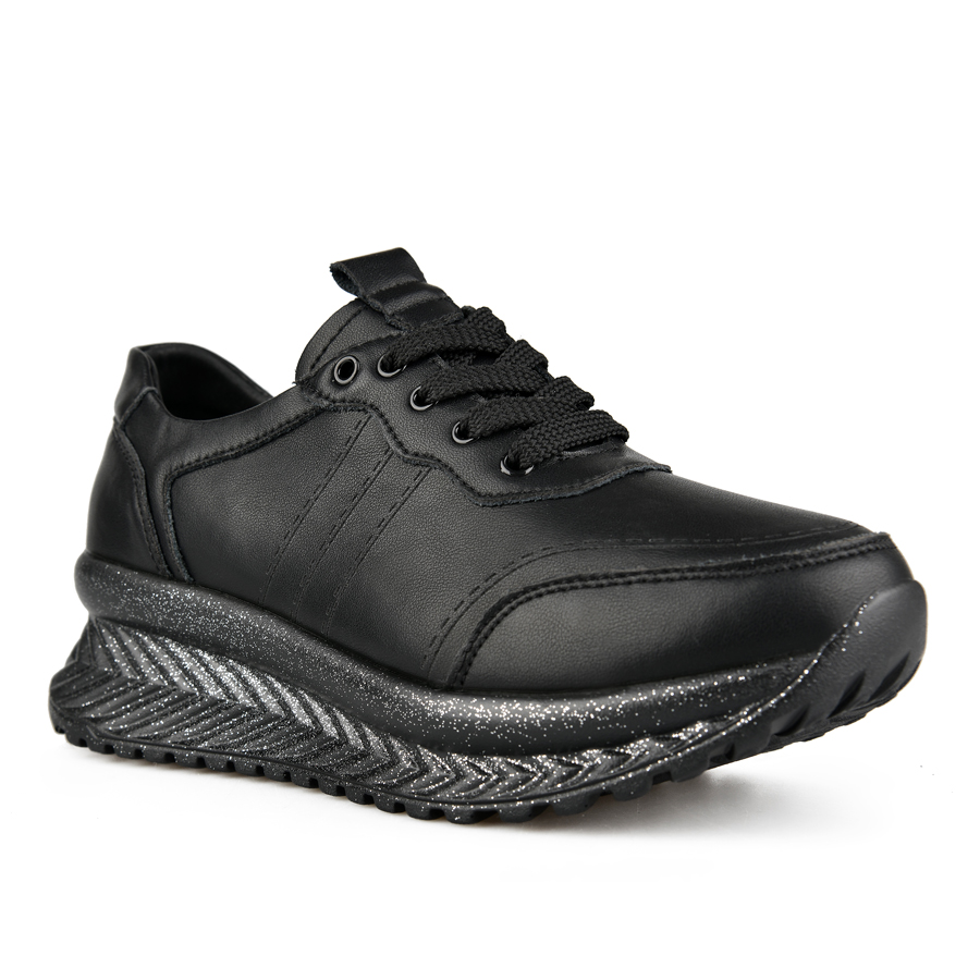 γυναικεία παπούτσια φυσικό δέρμα μαύρο 1