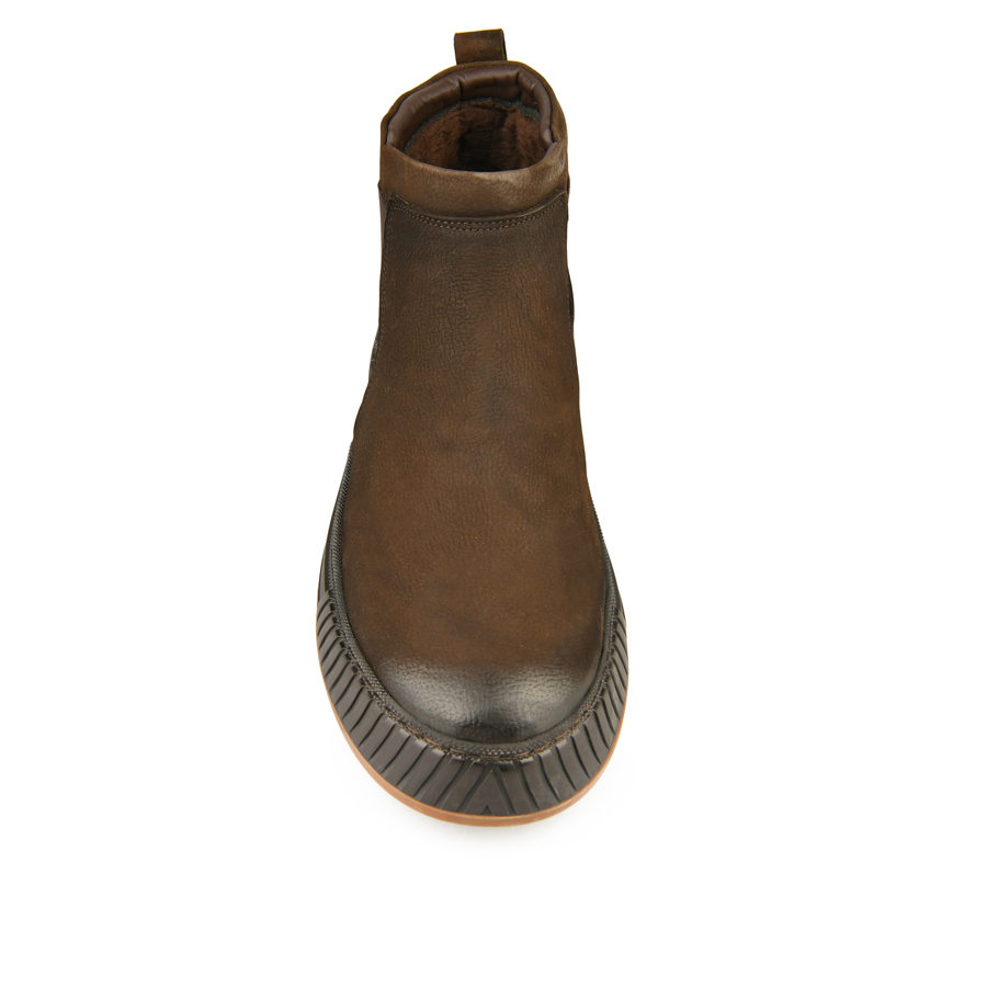 ανδρικά μποτάκια φυσικό δέρμα σκούρο καφέ 1