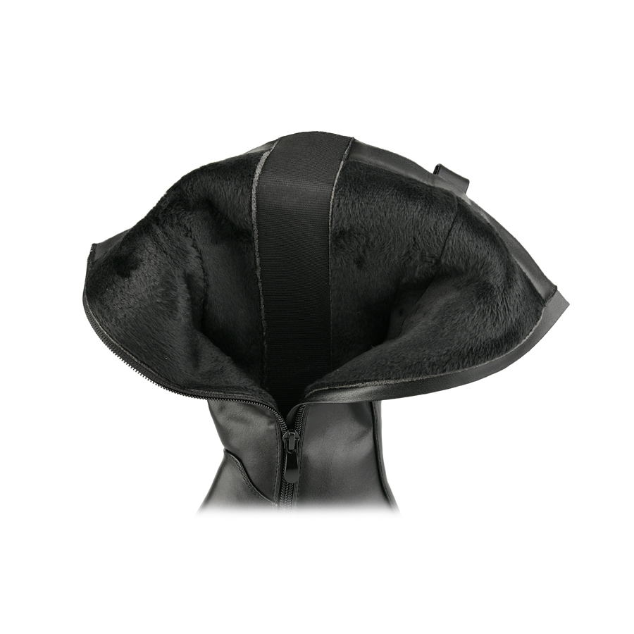 cizme damă piele ecologică/textil negru 5