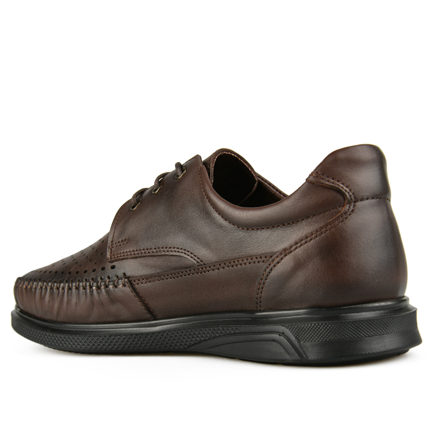 ανδρικά παπούτσια φυσικό δέρμα σκούρο καφέ 3