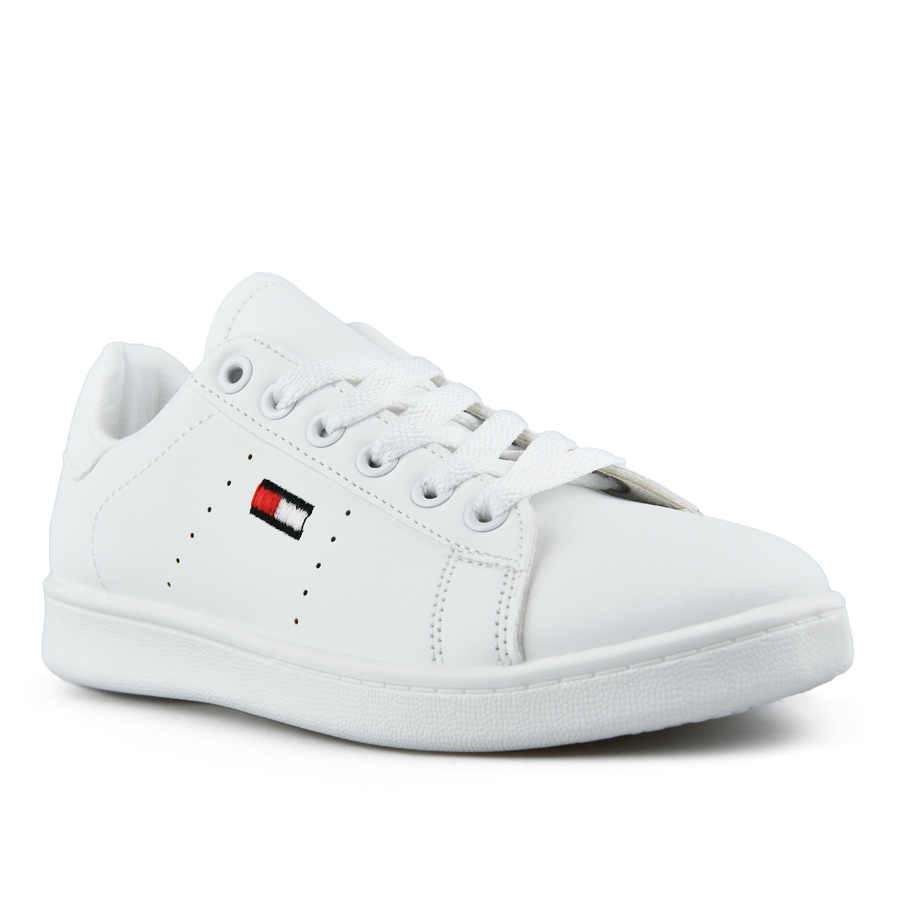 γυναικεία sneakers οικολογικό δέρμα λευκά 1