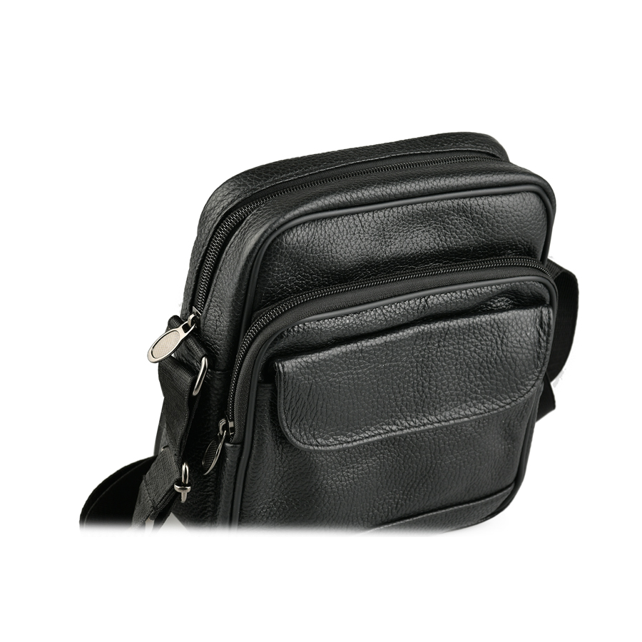 мъжка чанта естествена кожа черна 2