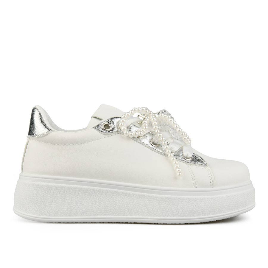 παιδικά αθλητικά παπούτσια οικολογικό δέρμα λευκά 0