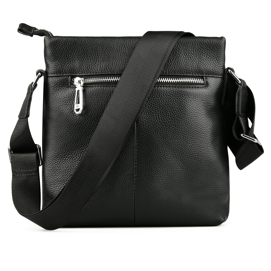 ανδρική τσάντα φυσικό δέρμα μαύρη 1