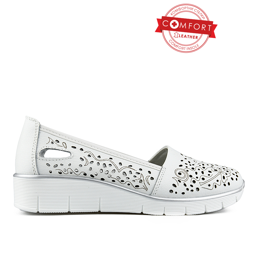 γυναικεία παπούτσια φυσικό δέρμα λευκά 0